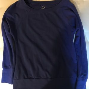 Blue sweater.